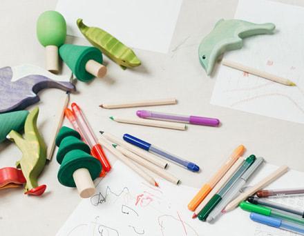 Child Art, Pens and toys