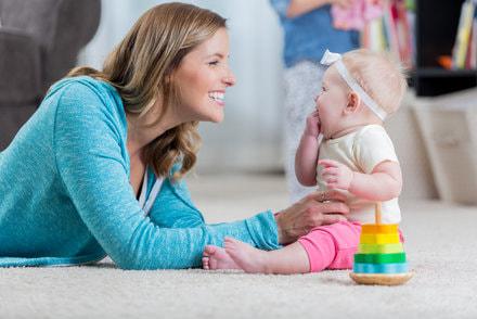 Engaging with a Baby using eye contact and gestures